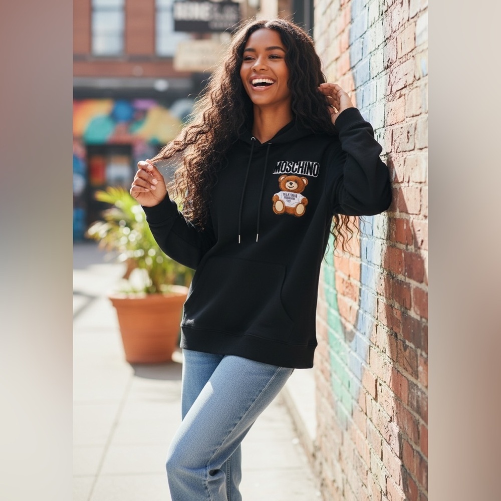 Moschino Black Pullover Hoodie